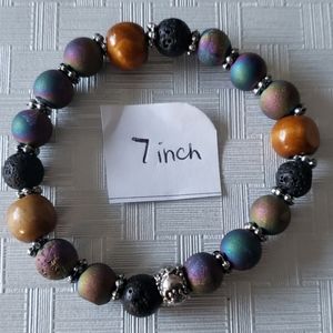 Druzy Agate lava bead fashion bracelet